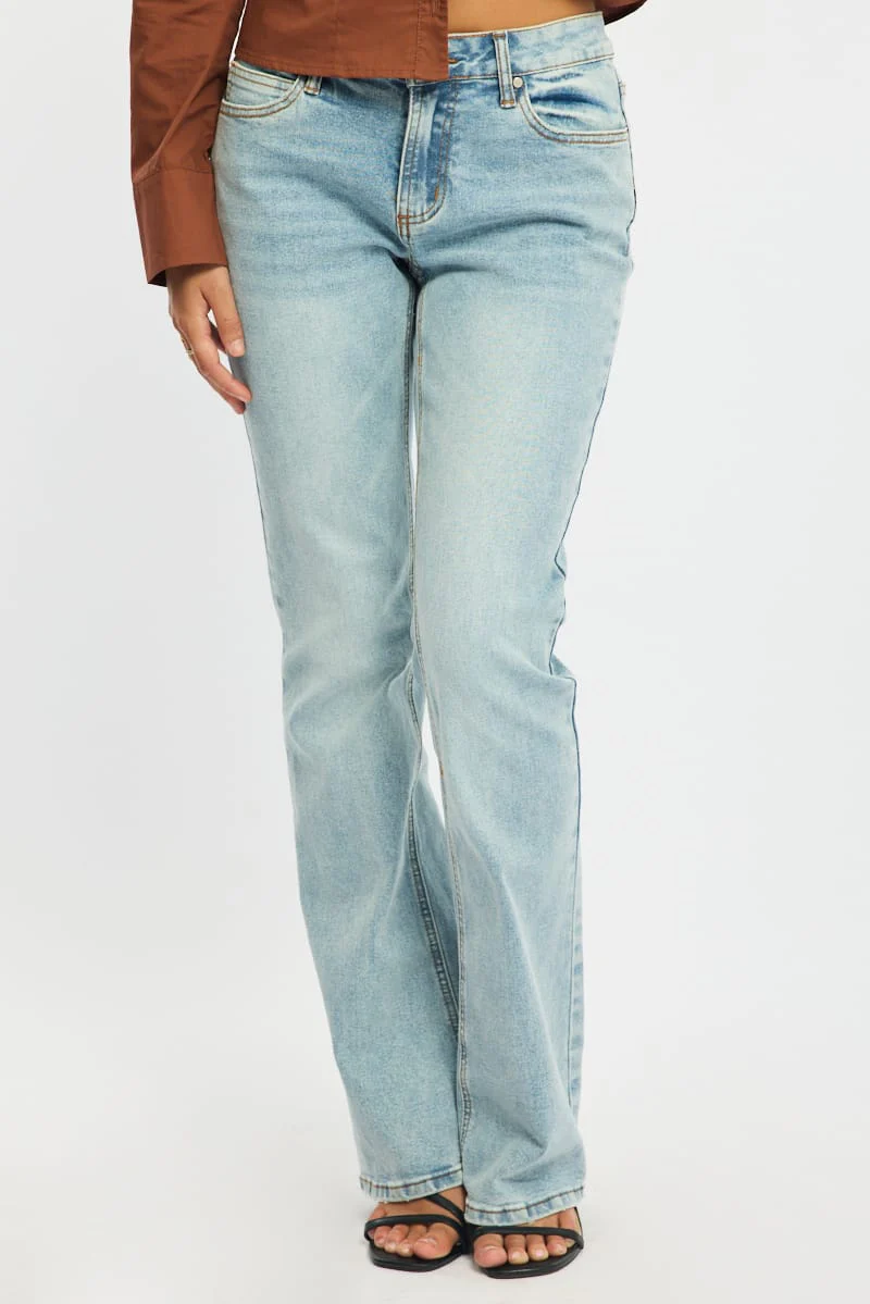 Denim Flare Leg Jeans Stretch - Image 3