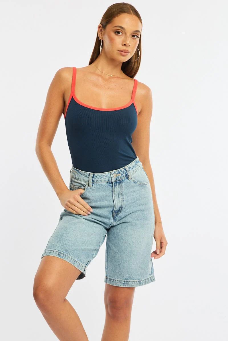 Denim Jorts Mid Rise