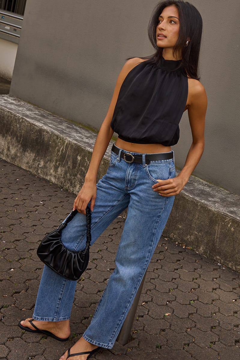 Denim Low Rise Straight Leg Jean