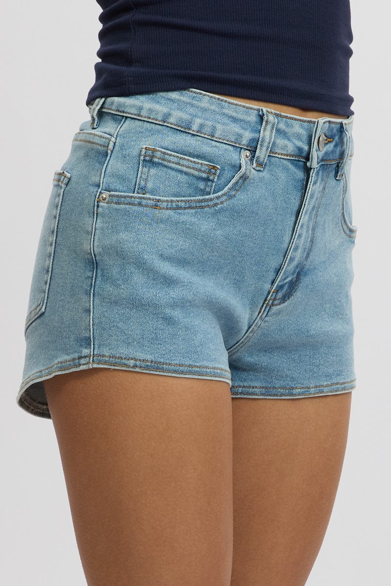 Denim Micro Shorts Low Rise - Image 6