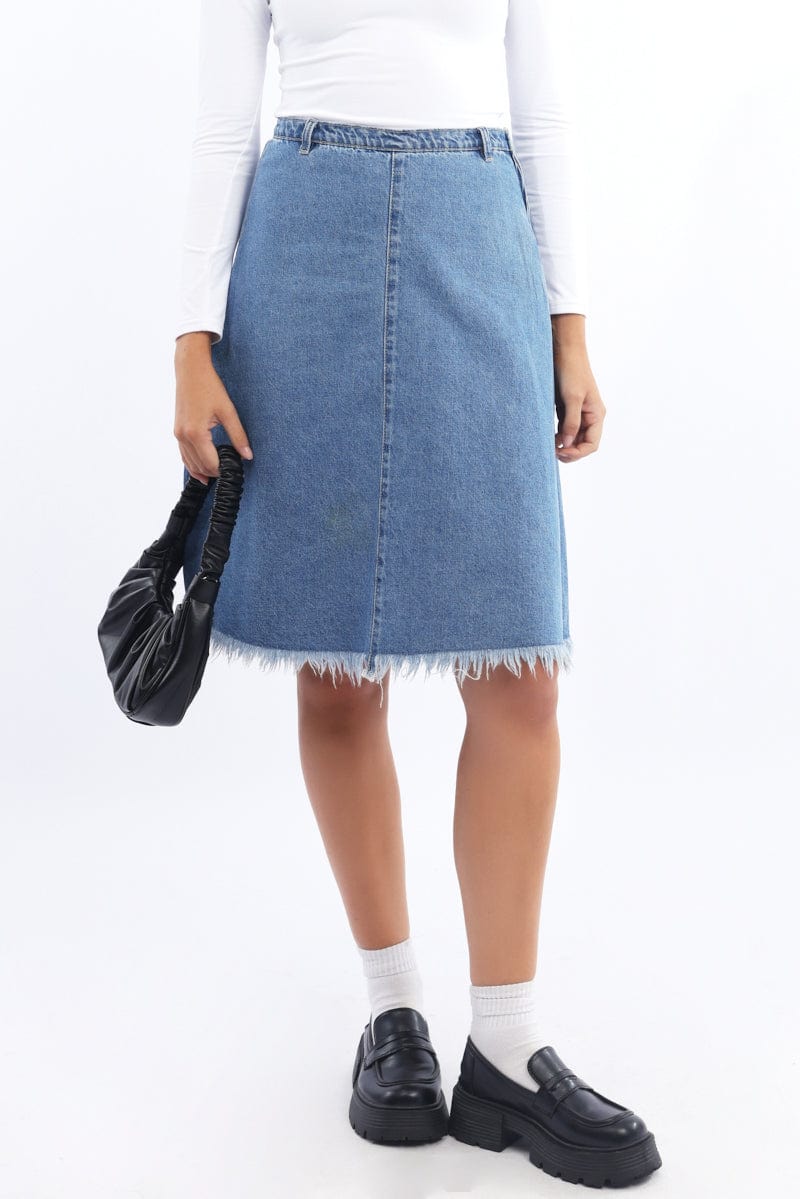 Denim Midi Skirt - Image 2