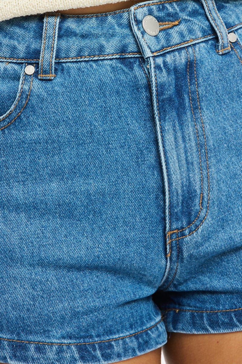 Denim Mini Shorts Low Rise - Image 5