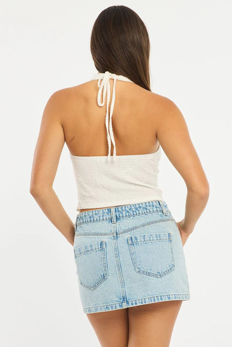 Denim Mini Skirt Mid Rise Regular Fit - Image 6