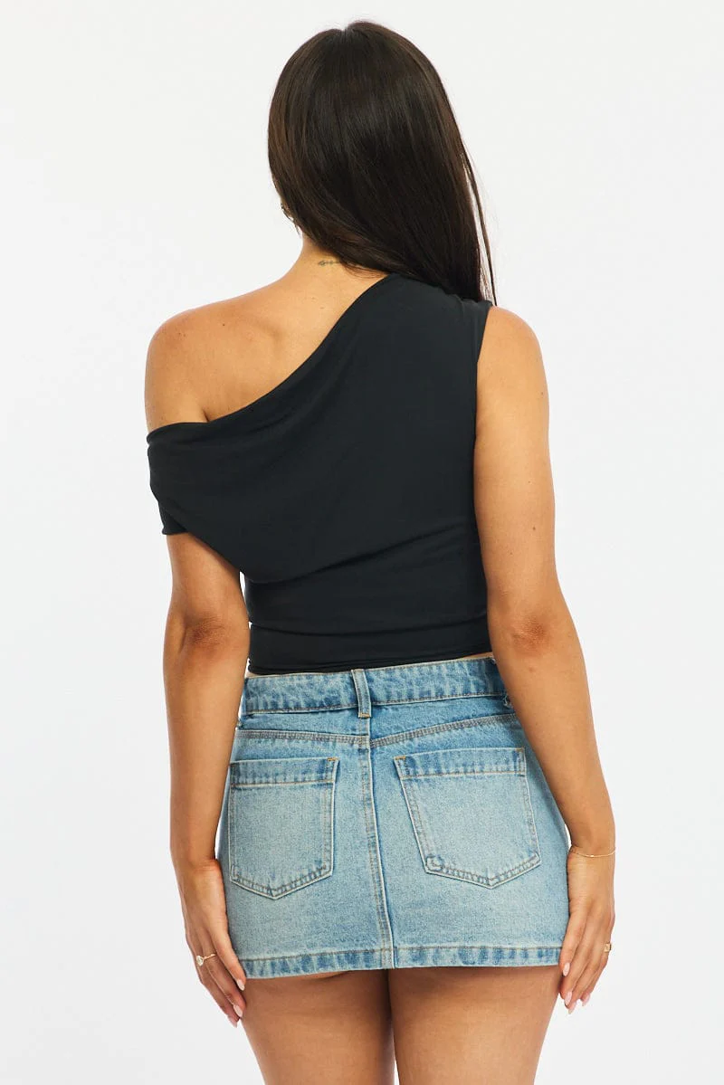 Denim Mini Skirt Mid Rise Regular Fit - Image 5