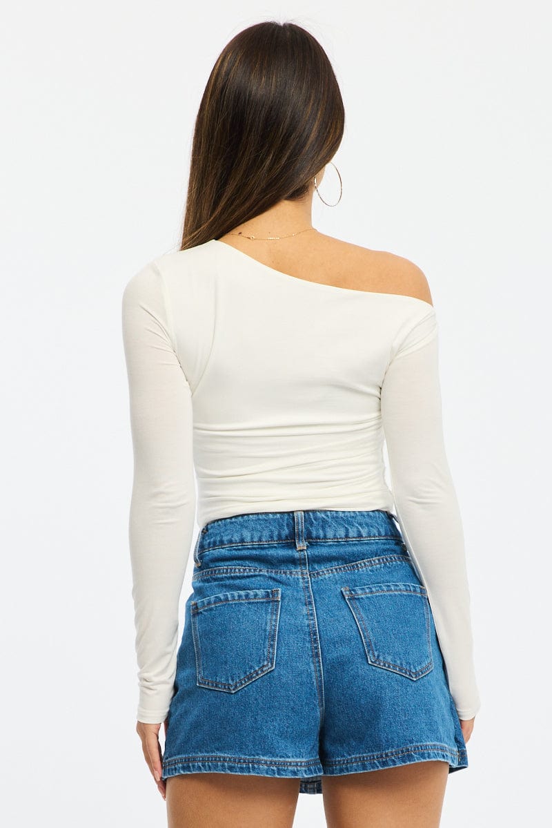 Denim Mini Skorts High Rise - Image 5