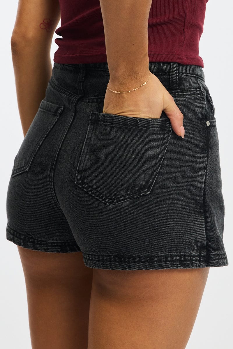 Denim Mini Skorts High Rise - Image 5