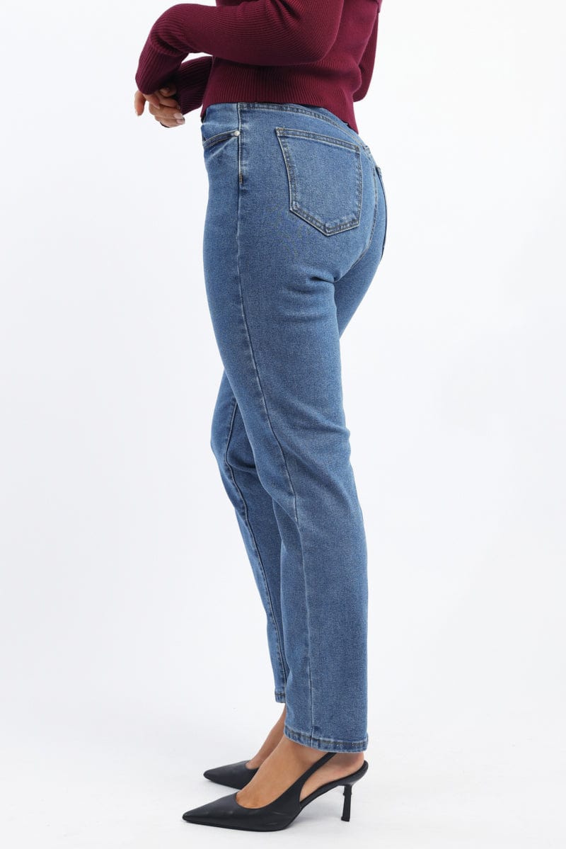 Denim Mom Jeans High Rise - Image 3