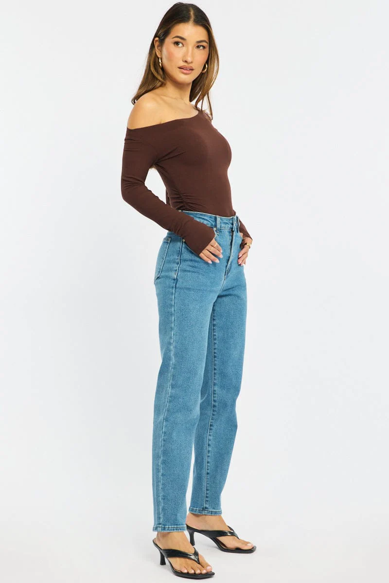 Denim Mom Jeans High Rise - Image 4