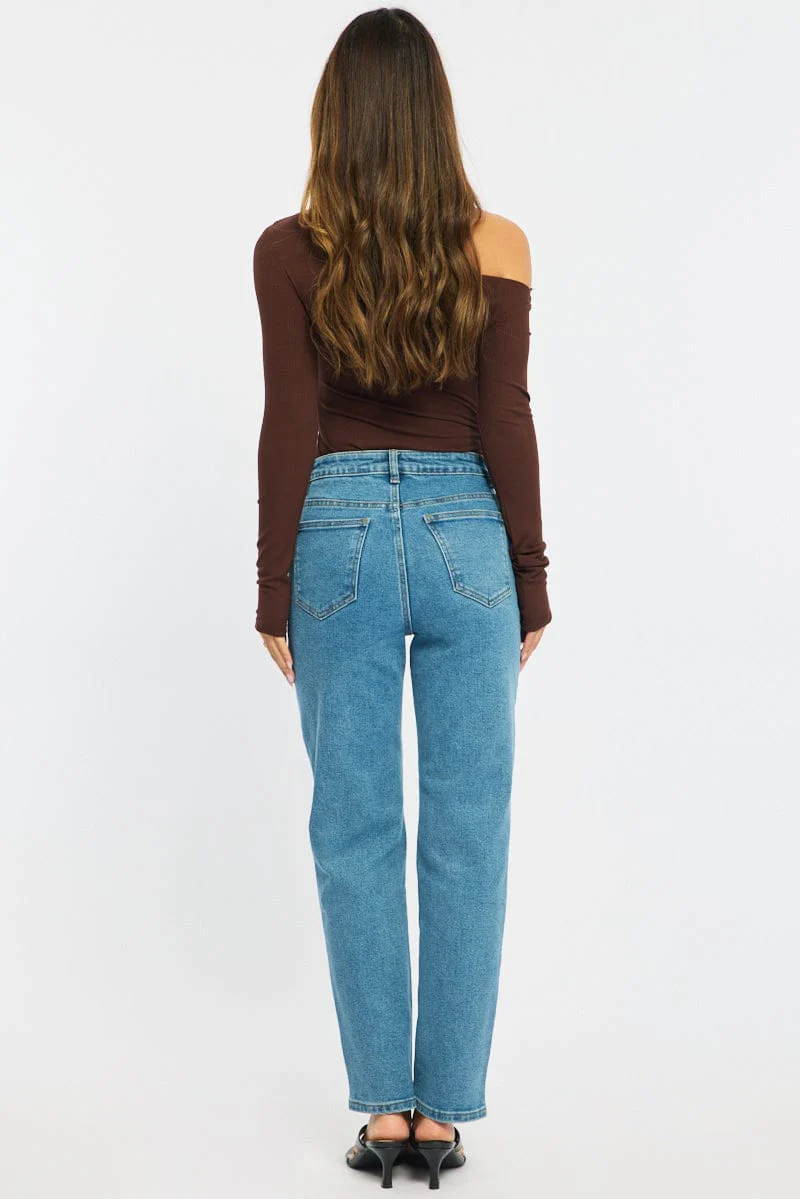 Denim Mom Jeans High Rise - Image 5