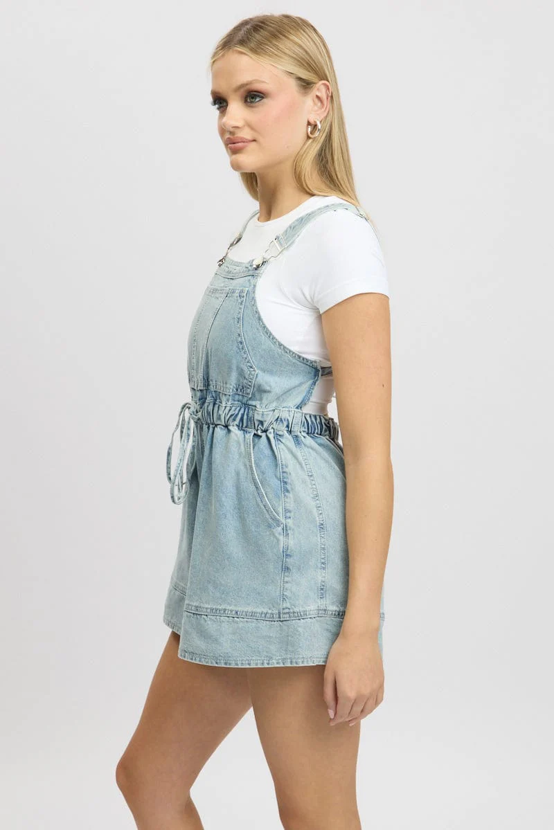 Denim Overall Shorts - Image 4