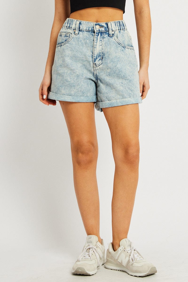 Denim Relaxed Short Elastic Waist - Image 3