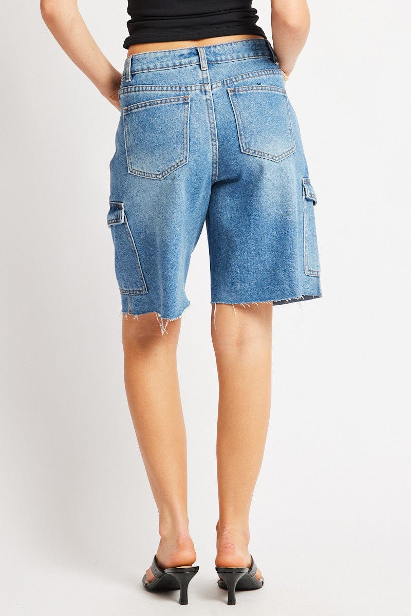 Denim Relaxed Shorts - Image 5