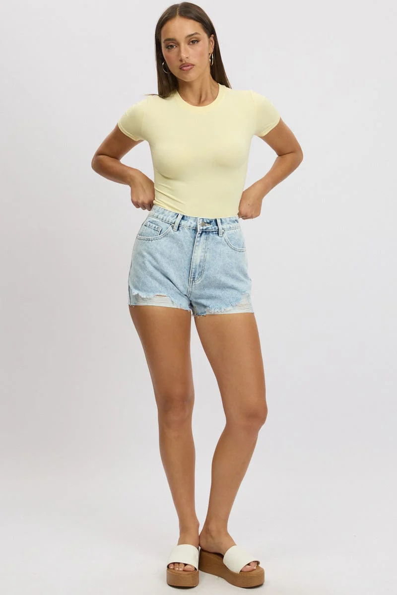 Denim Relaxed Shorts HIgh Rise - Image 3