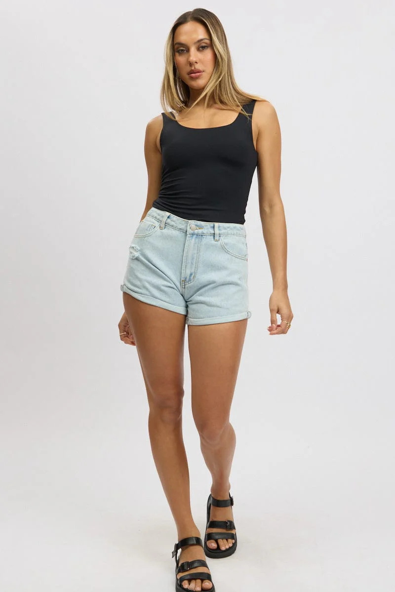 Denim Relaxed Shorts Low rise - Image 2