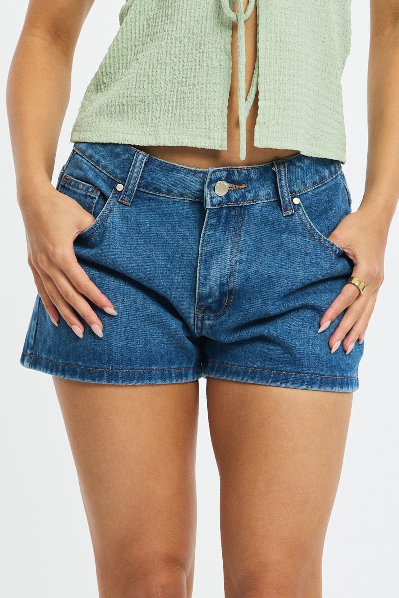 Denim Relaxed Shorts Low Rise - Image 2