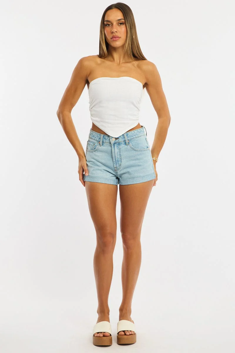Denim Relaxed Shorts Mid Rise - Image 4