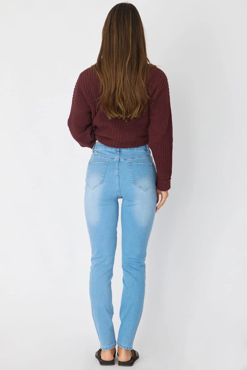 Denim Skinny Jeans High Rise - Image 5