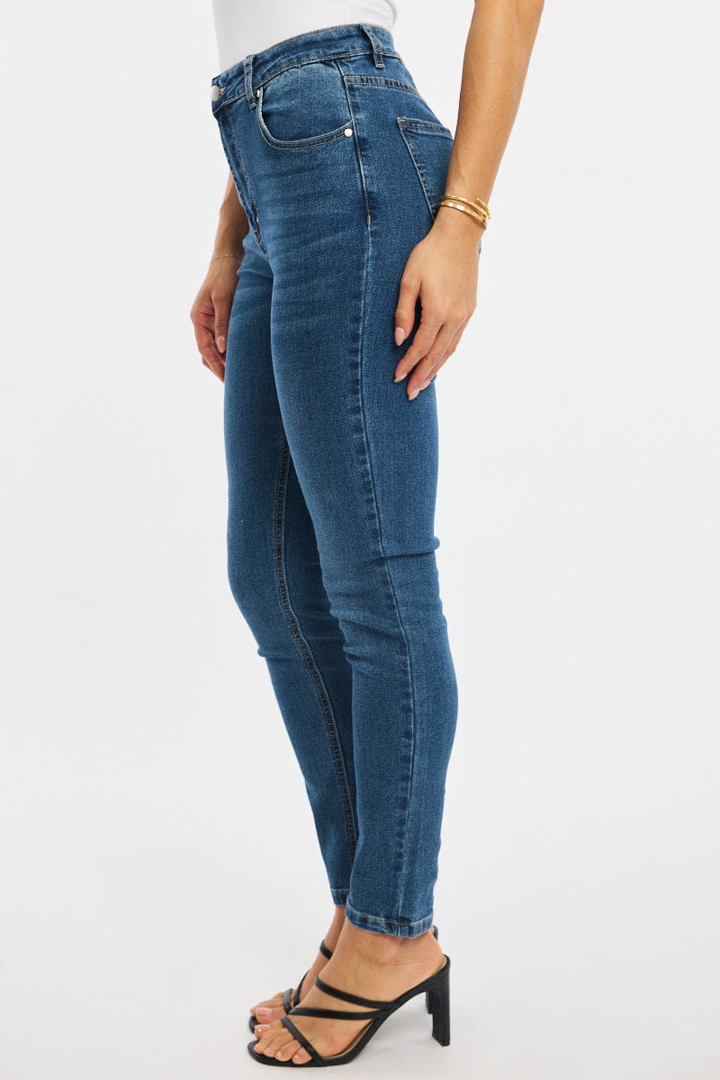 Denim Skinny Jeans High Rise - Image 3