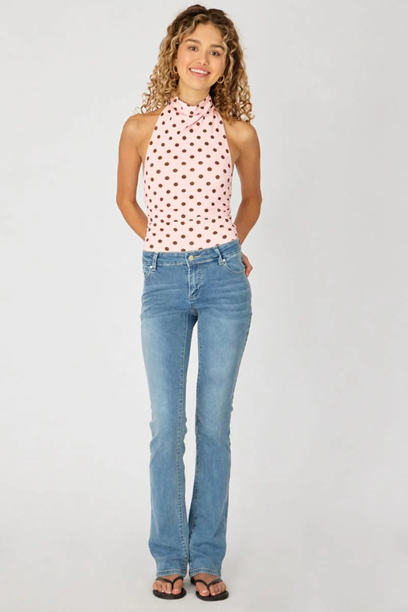 Denim Skinny Jeans Low Rise Cropped Length - Image 3