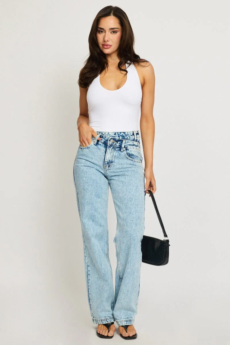 Denim Straight Jeans Mid Rise - Image 3
