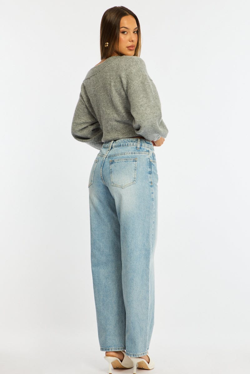 Denim Straight Leg Baggy Jeans Low Rise - Image 6