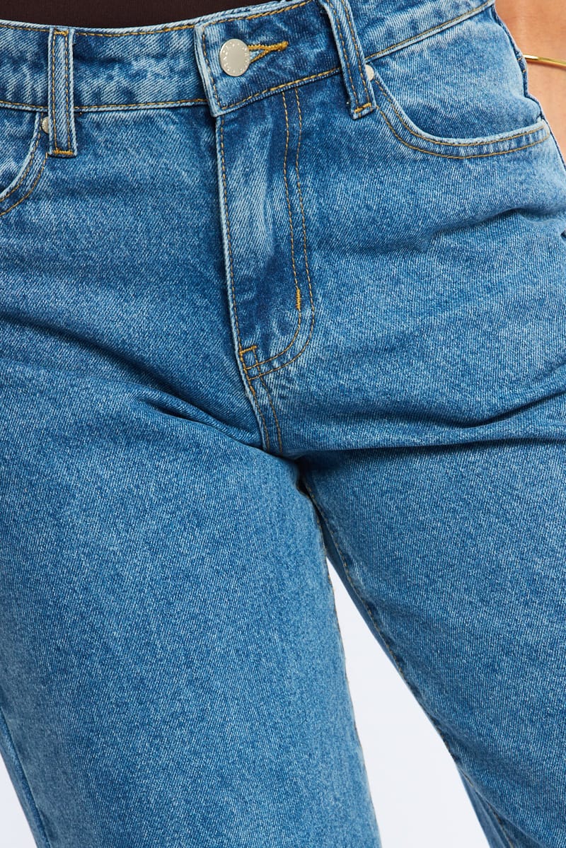 Denim Straight Leg Baggy Jeans Low Rise - Image 6