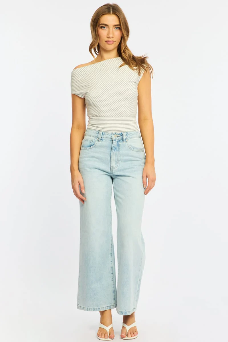 Denim Wide Leg Jeans Baggy Fit Mid Rise - Image 2