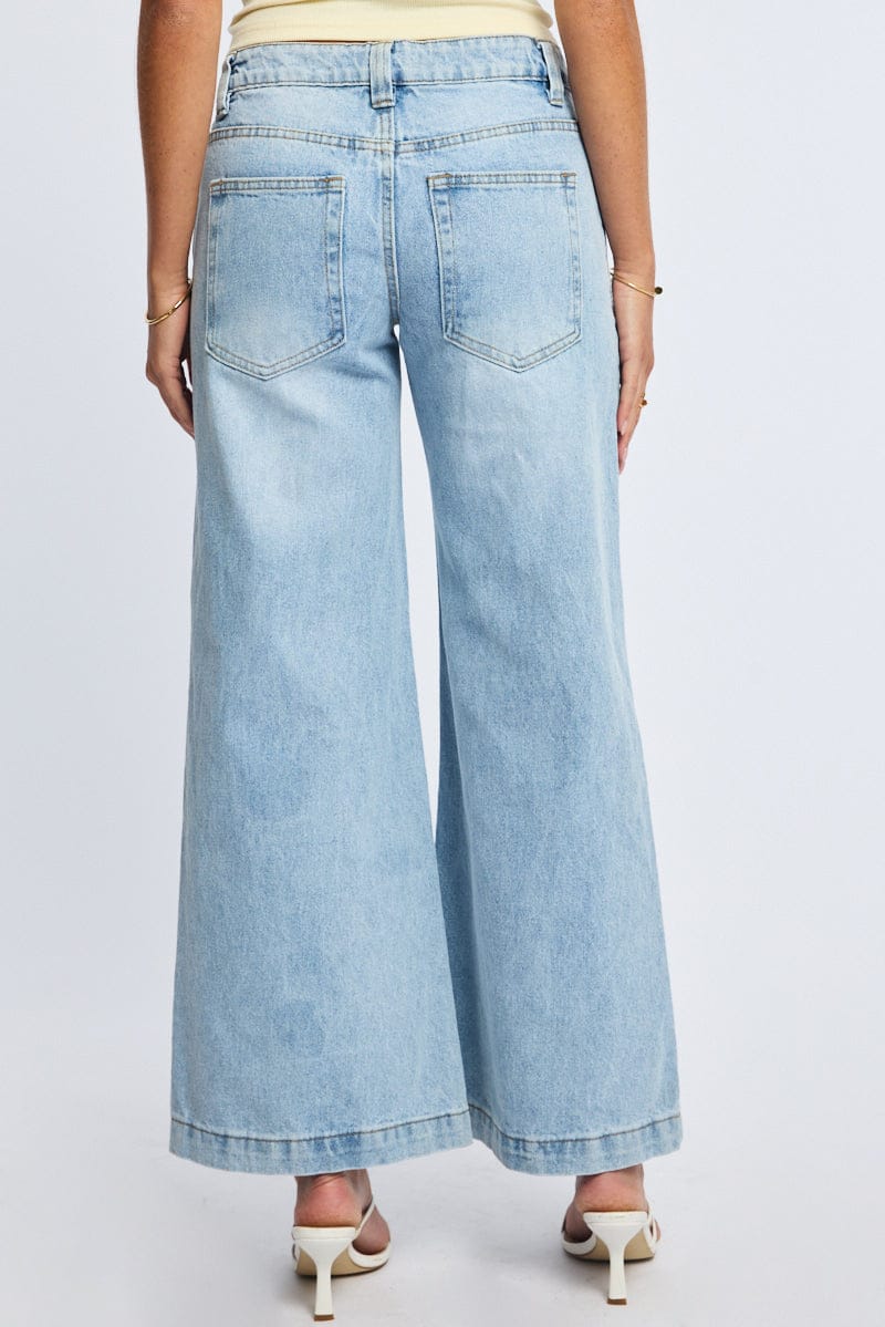 Denim Wide Leg Jeans Low Rise - Image 4