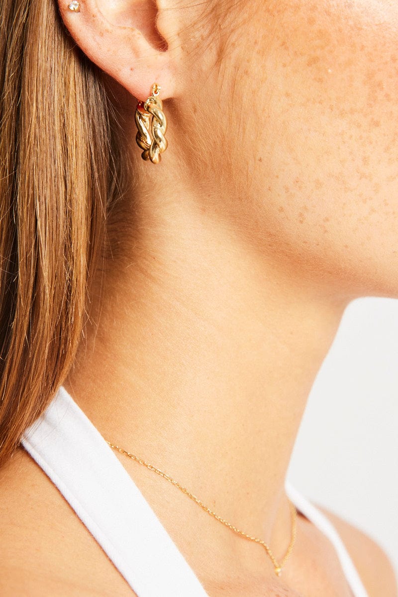 Gold Hoop Earrings - Image 2