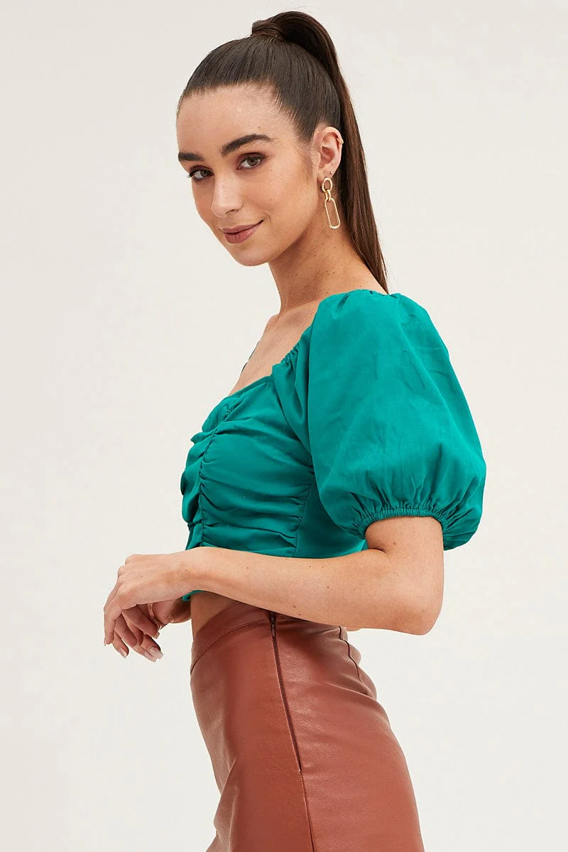 Green Crop Top Short Sleeve - Image 4