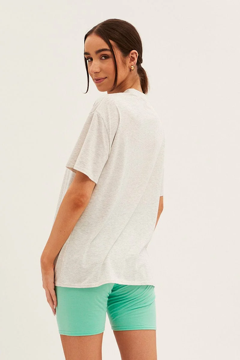 Green Graphic T And Biker Shorts Set - Image 5