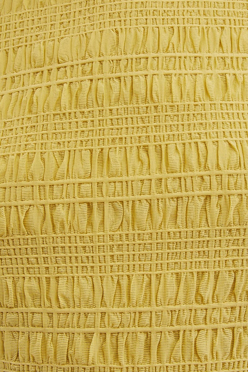 Green Mesh T-Shirt Gathered Texture Detail Short Sleeve - Image 6