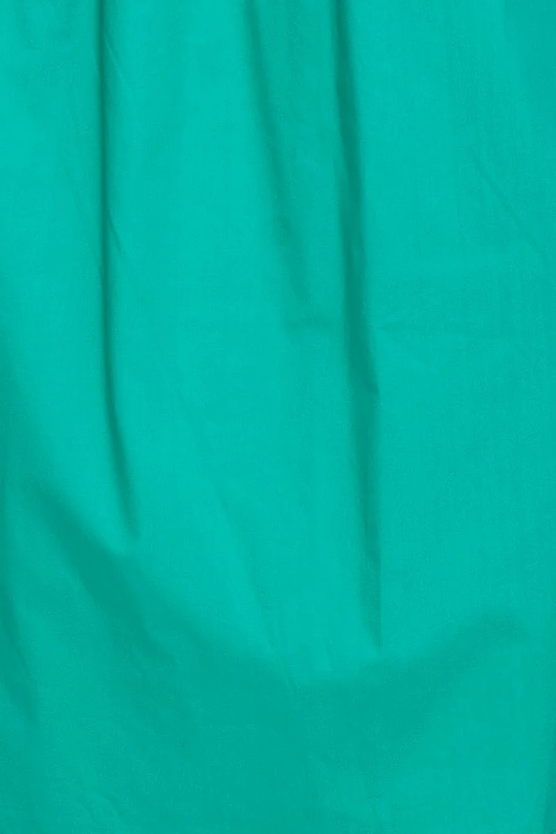 Green Midi Skirt High Rise Shirred Waist - Image 6
