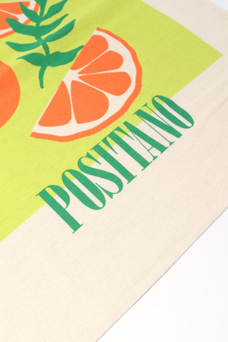 Green Print Tote Bag Printed Positano Oranges - Image 2