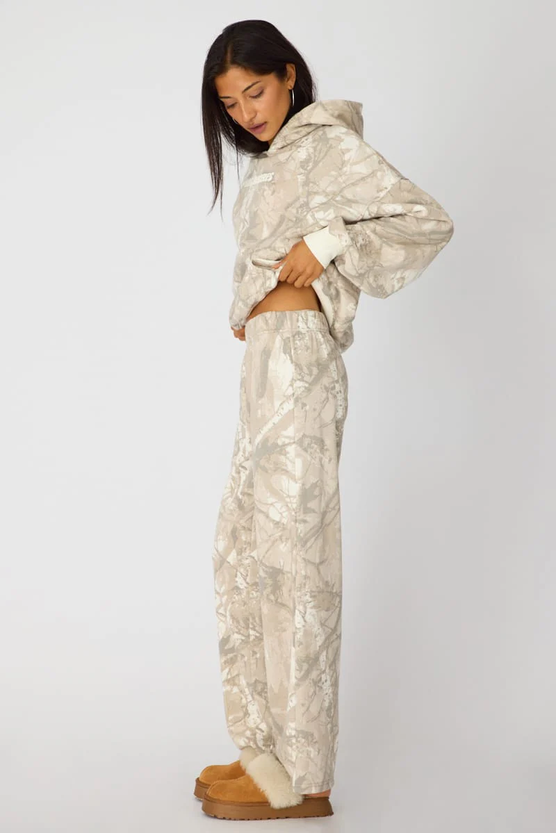 Green Print Track Pants Wide Leg - Image 5