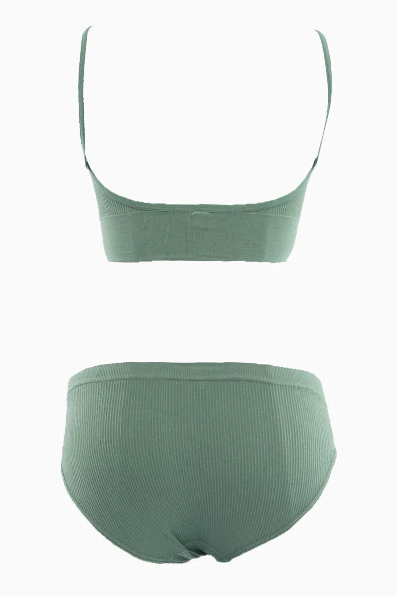 Green Seamless Lingerie Set - Image 2