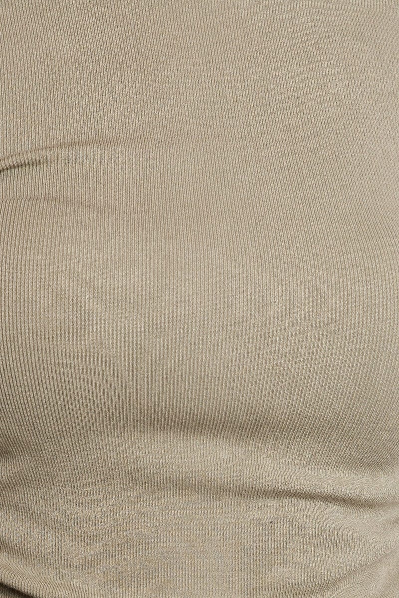 Green Seamless Top Long Sleeve Side Ruched - Image 6