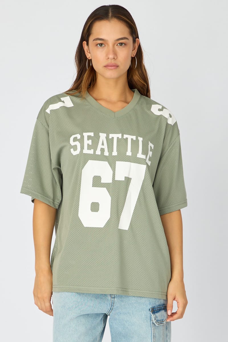 Green Short Sleeve Sports Tee - Image 2