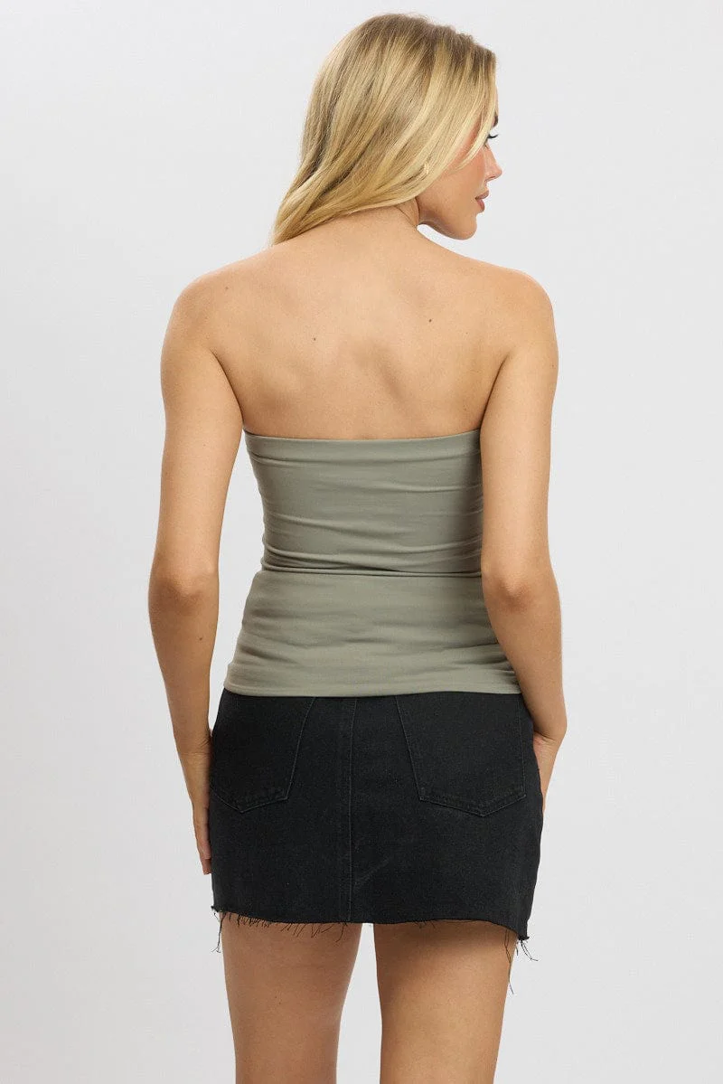 Green Supersoft Bandeau Top - Image 5