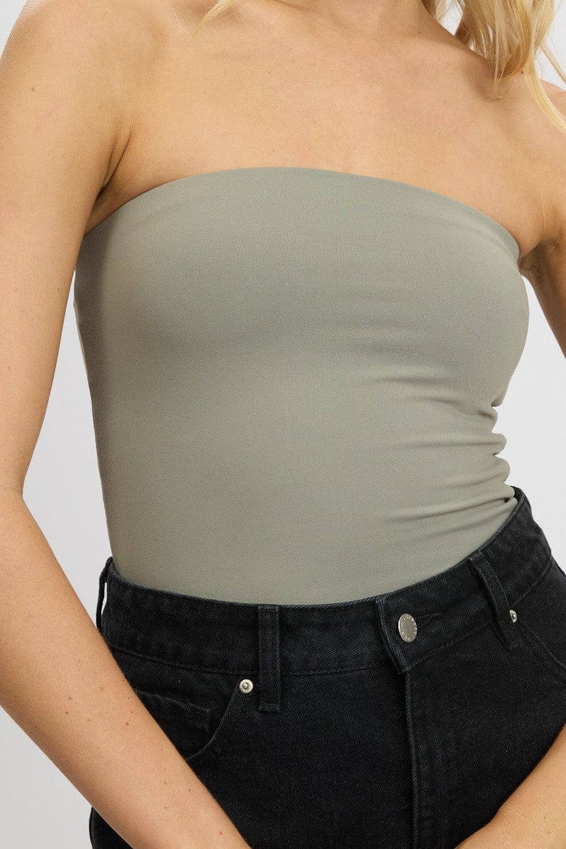 Green Supersoft Bandeau Top - Image 6