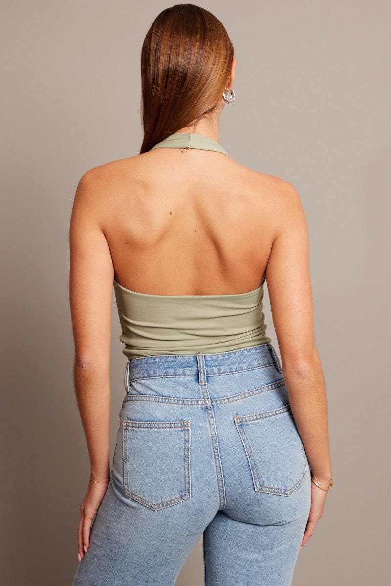 Green Supersoft Bodysuit Halter Neck - Image 5