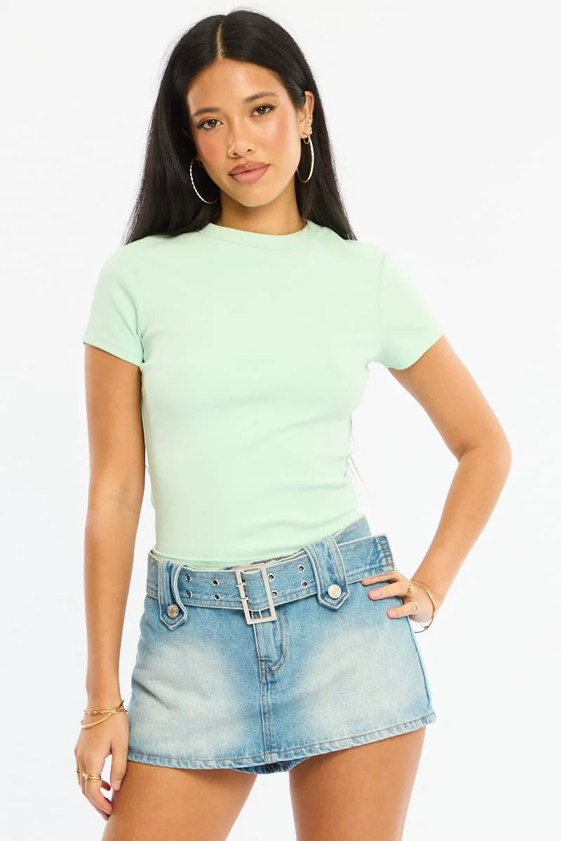 Green T-shirt Short Sleeve Crew Neck - Image 2