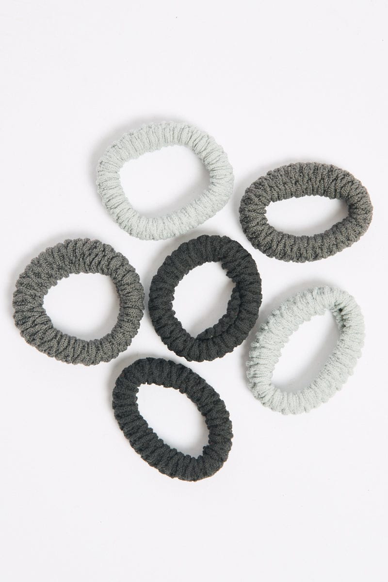 Grey 6 Pack Hair Ties