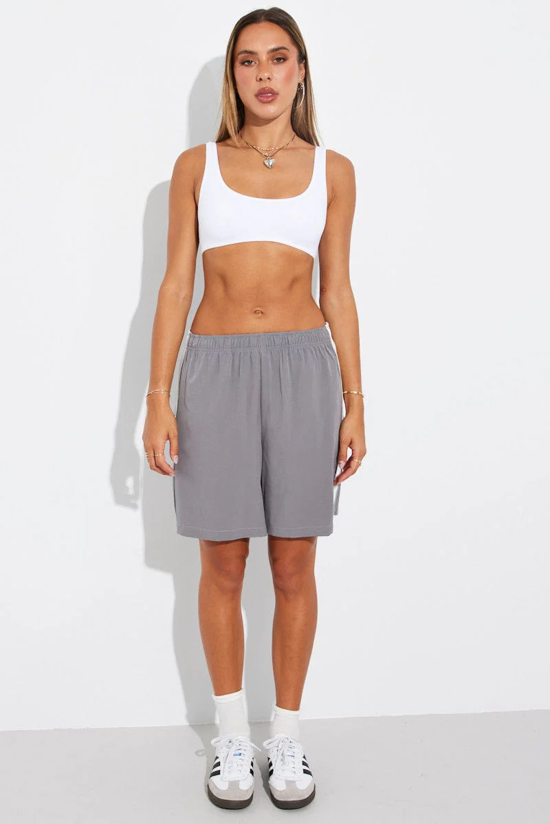 Grey Baggy Basketball Shorts - Image 2