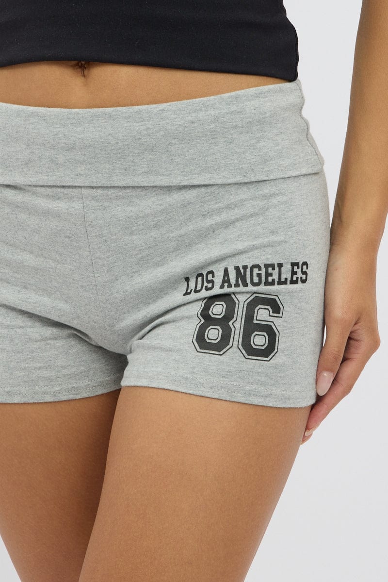 Grey Biker Shorts Folded Waist - Image 5