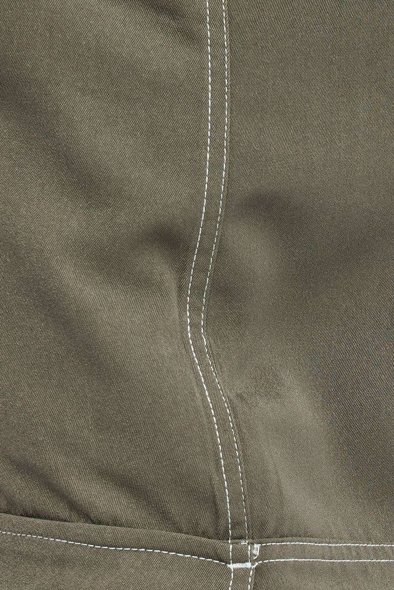 Grey Cargo Skirt Mid Rise Contrast Detail Utility - Image 7