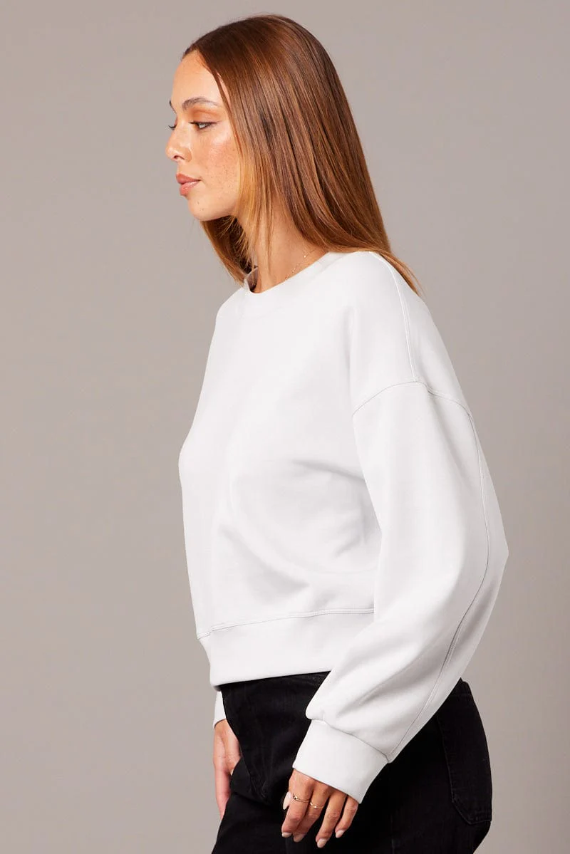 Grey Crop Sweater Long Sleeve Oversized - Image 4