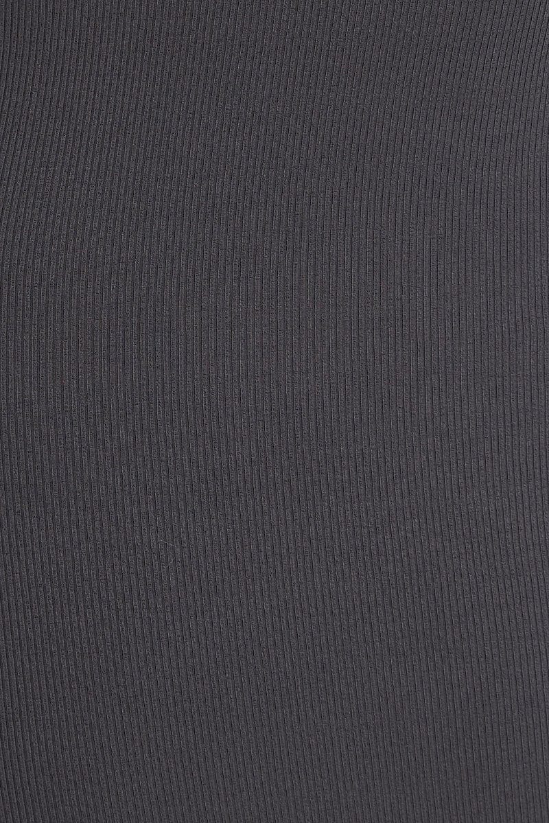 Grey Dress Long Sleeve Cut Out Details Bodycon Rib - Image 6