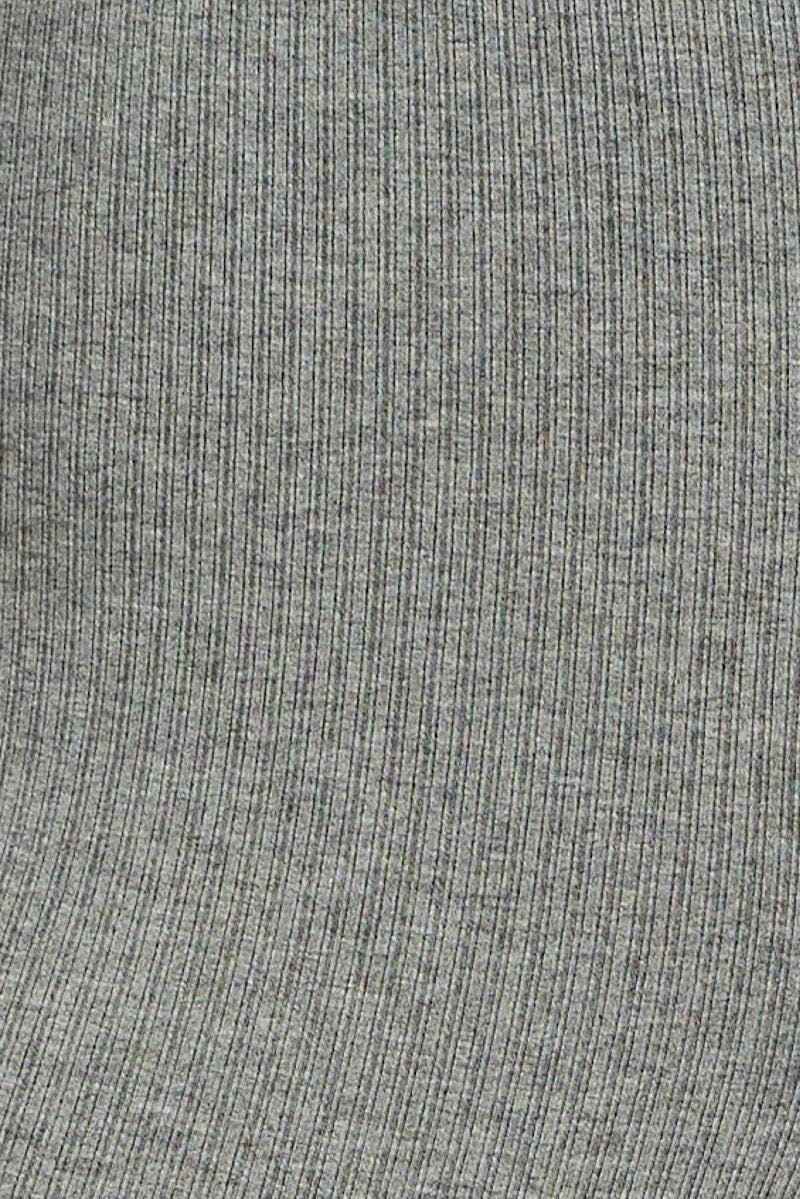 Grey Flare Leg Pants Rib - Image 6
