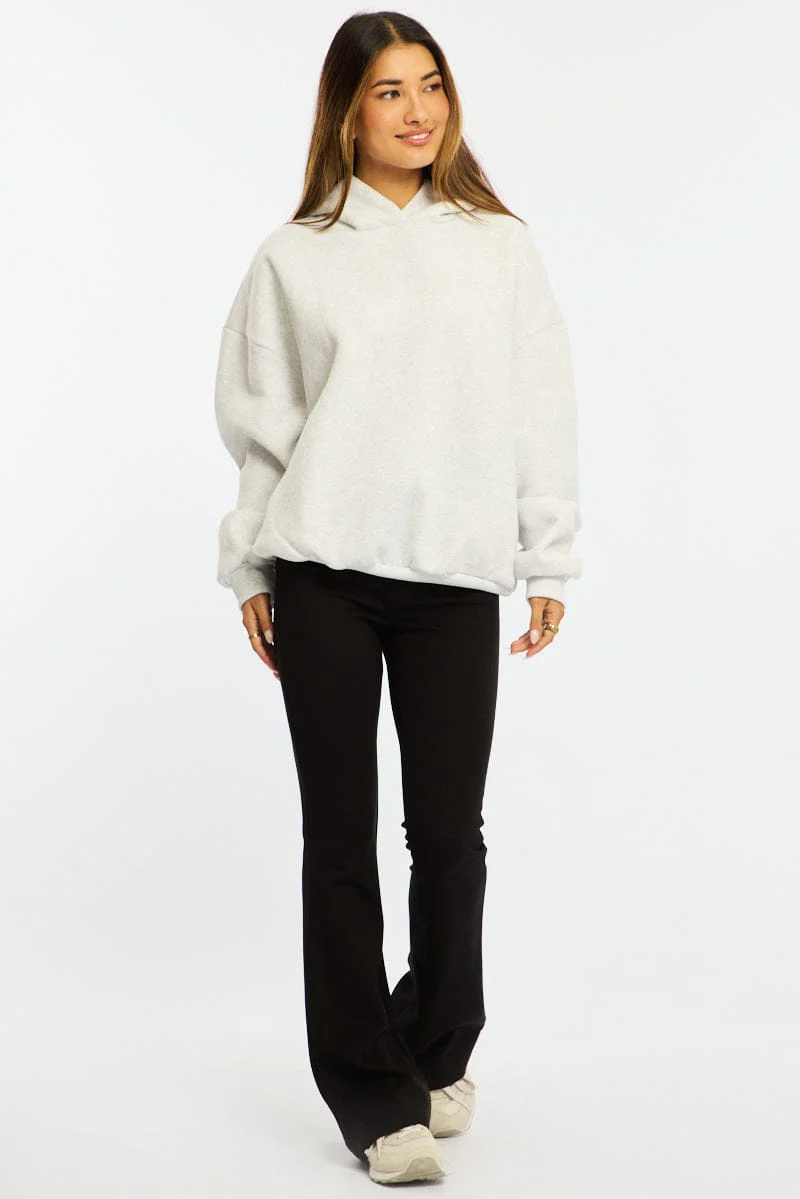Grey Graphic Hoodie Sweater Long Sleeve - Image 2